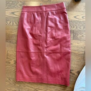 Boss Red Leather Pencil Skirt
